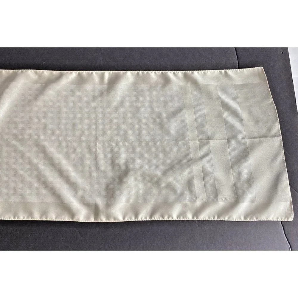 Women’s Scarf Cream Geometric Border Long Rectangle Lightweight Casual Vintage - Picture 12 of 16